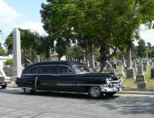One of the group of antique hearses on display during the Living History Tour